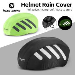West biking capacete de bicicleta capa de chuva à prova dwaterproof água mtb estrada capacete protetor reflexivo boné segurança acessórios ciclismo - Image 1