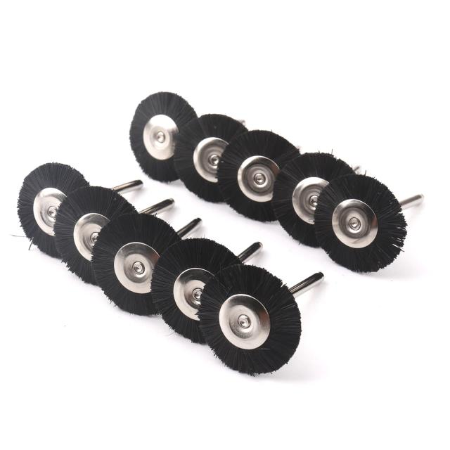 Kit 10 Escovas de Rodas para Polimento Dremel com Haste 3mm