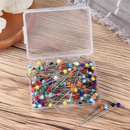 Conjunto de alfinetes de segurança para tricô, agulhas de costura, pinos de costura, fixo colorido talão, 100 pcs/set - Image 2