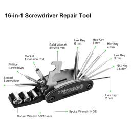 Bicicleta portátil Repair Tool Kit, bicicleta bomba pneu remendo, chave multifuncional, acessórios de manutenção - Image 6