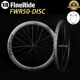 Conjunto de rodas de fibra de carbono 700c, 50mm de profundidade, ampliado 32mm, cascalho, escalada, freio a disco, bloqueio central, rodas de bicicleta de estrada de carbono - Image 2