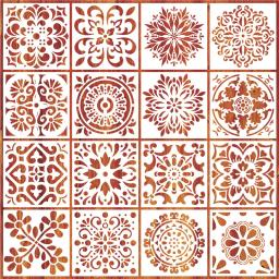 YOMDID-Mandala Pintura Modelos, Decoração Oca, Pintura Spray, Estêncil Ferramenta de Pintura, Arte Artesanal Suprimentos, Moldes, 16Pcs - Image 1