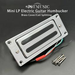 Mini Brass Humbucker Capa Com Quadro, Cable Coil Splitting, 9K, 68x29mm, 4 Cabos, Pickup Peças, Cromo - Image 1