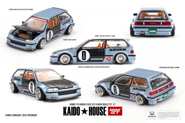 Kaido House MINIGT 1/64 Nissan Skyline GT-R (R34) (R33) Honda NSX Racing Kaido Works Diecast Modelos