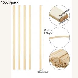 10 tiras de bambu dos pces, varas de artesanato, fatias de suprimentos para trabalhar madeira para modelos de construção e diy, protetores de plantio de plantas em vasos - Image 6