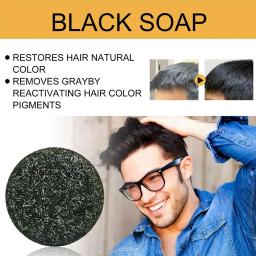 Barra de champô para escurecimento do cabelo, Tintura para cabelos grisalhos e brancos, Condicionador Orgânico Natural para Cabelos, Rosto e Corpo, 60g, 50g - Image 3