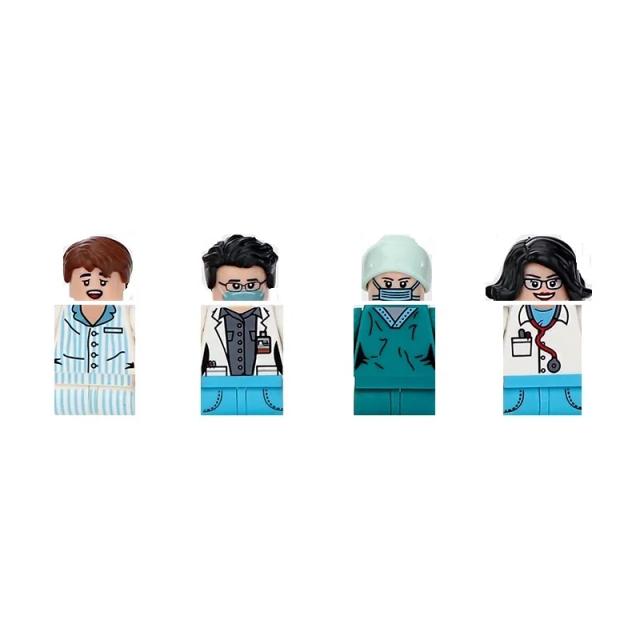Playmobil Kit Blocos de Construção Médico Enfermeira Paciente Anime Figura 4 Peças Brinquedo Educativo