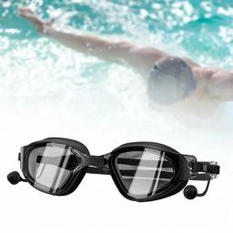 Óculos de natação com plugue de ouvido, à prova de vazamento, ajustável, com alça, visão ampla, para mergulho, esportes aquáticos, piscina - Image 4