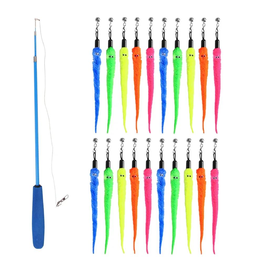 20-100 pçs gato pena brinquedo pena teaser vara varinha pet retrátil pena sino recarga substituição coletor produto para gatinho - Image 1