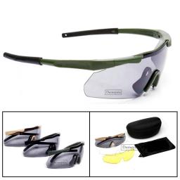 Óculos masculinos à prova de bala, óculos táticos para tiro, óculos para caminhada Gafas de motocicleta, 3 lentes - Image 1