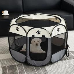 Dobrável Tenda Pet com Cerca Octogonal, Cercas do cão, Puppy Shelter, Dog Kennel, Sala de entrega, destacável, ao ar livre, Verão - Image 6