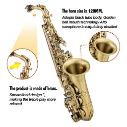 Mindabair-Antique Craft Saxofone Alto Eb, Instrumento Sopros, Padrão Esculpido, Saxofone Bag, Outros Acessórios - Image 5