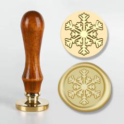 Selo De Cera De Natal Com Cabo De Madeira, Cabeça De Cobre, Envelope De Vedação, Presentes Wrap Decor, Convites Para Festa De Casamento, 2Pcs Set - Image 5