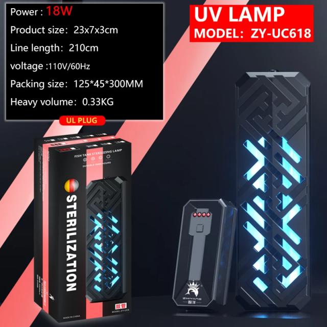 Lâmpada Ultravioleta Esterilizadora Submersível para Aquários - Filtro e Limpador de Água 5-22W