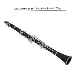 Abs clarinete bb cupronickel chapeado níquel 17 chave instrumento de sopro com pano de limpeza luvas acessórios para iniciante estudante - Image 3