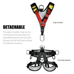 Profissional escalada arreios cinto de segurança corpo inteiro escalada árvores anti queda removível engrenagem altitude proteger kit sobrevivência - Image 6