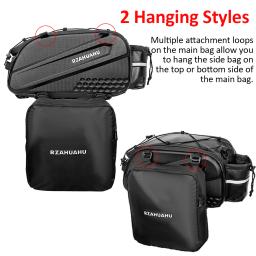 Lixada-Saco impermeável do assento traseiro de bicicleta, Bike Rack Trunk, Ciclismo Bagagem Pannier, 2 Side Hanging Bags, 3 em 1 - Image 3