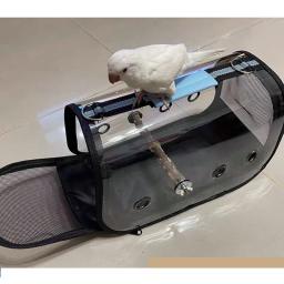 Portátil claro pássaro papagaio transporte gaiola respirável pássaro transportadora saco de viagem pequeno animal estimação coelho cobaia porco chinchila saco ao ar livre - Image 6