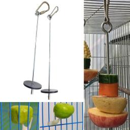 Suporte de alimentos para animais de estimação papagaios, aço inoxidável, vara de lança, frutas, espetos antiaderentes, pássaros suprimentos, gaiola acessórios - Image 1