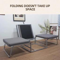 Cama dobrável portátil para escritório, Cama cinza para sesta, Tri-Fold, Cama dobrável para casa, Nenhuma instalação necessária - Image 4