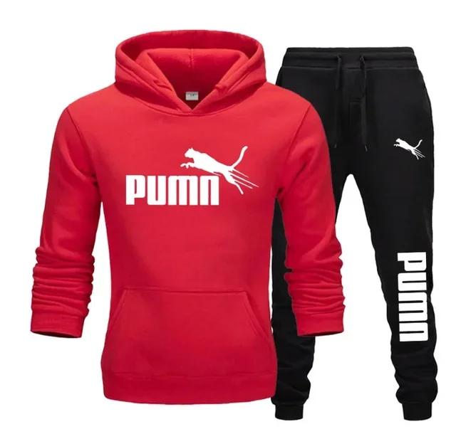 Conjunto Fitness Masculino Outono/Inverno com Capuz e Calças 2 Peças
