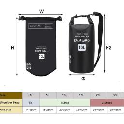 Impermeável PVC natação saco Pack, sacos secos, rafting, caiaque, trekking, flutuante, vela, canoagem, resistência à água - Image 6