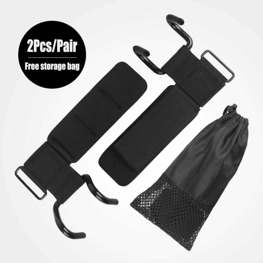 Tcare 2 pçs ajustável aço gancho apertos cintas levantamento de peso treinamento de força ginásio fitness suporte de pulso elevador cinta pull-up gancho - Image 1