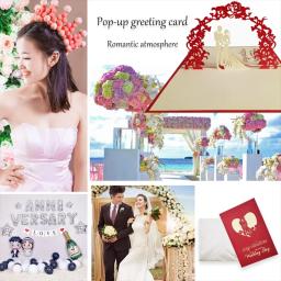 Cartão De Casamento 3D Pop Up Com Envelope, Dia Dos Namorados, Aniversário, Presente De Casamento - Image 4