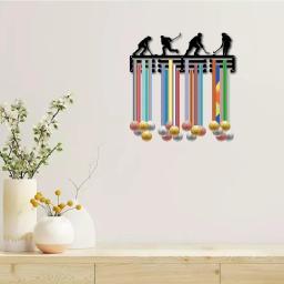 1 conjunto de cabide de medalha de hóquei, suporte de exibição, rack de ferro preto, montagem na parede, organizador, prateleira esportiva - Image 6