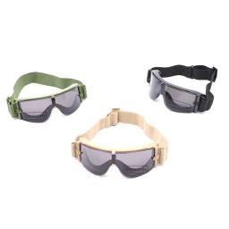 Óculos táticos 3 lentes airsoft balístico óculos de proteção à prova de vento caça paintball - Image 3