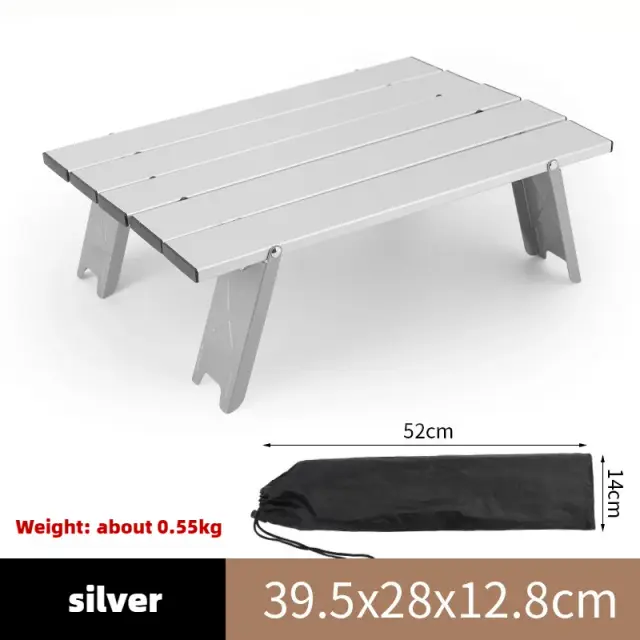 Mesa Dobrável Leve para Camping Portátil em Liga de Alumínio - Ideal para Tendas e Café ao Ar Livre