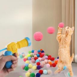 Brinquedo interativo treinamento de lançamento para Pet, Criativo Mini Jogos de Tiro, Stretch Plush Ball Toys, Kitten Supplies, Hot, 2022 - Image 2