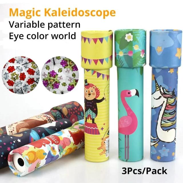Caleidoscópio Mágico Clássico 3 Peças - Brinquedo Educacional Nostálgico