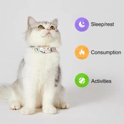 Gato tag bluetooth gato nome tag encontrar sino olhando ajustável volume fivela de monitoramento de saúde anti-asfixia cão tag pet suprimentos - Image 3