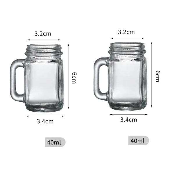 Coquetel Mini Ball Mason Cock: Conjunto de 2 Copos de Licor Shot para Bebidas Especiais em Festas