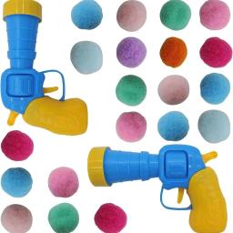 Lançamento interativo treinamento brinquedo para gato, criativo Mini tiro arma jogos, estiramento bola de pelúcia brinquedos, pet fornecimentos, gatinho, novo - Image 4