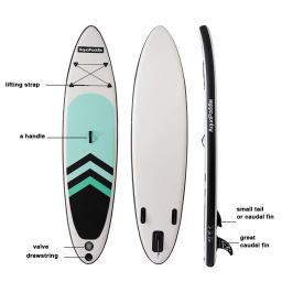 Prancha inflável de pé, prancha de PVC engrossar, surf de praia, esqui aquático, esportes, beira-mar, esportes aquáticos, 10 pés - Image 6