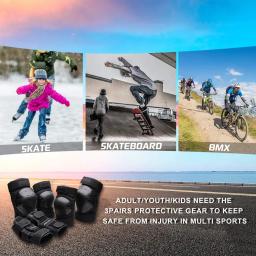 Almofadas de cotovelo para crianças e adultos, protetores de pulso, equipamento de proteção para patins, ciclismo, BMX, skate, scooter, equitação, esportes - Image 6