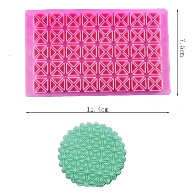 Molde de Impressão para Cerâmica: Ferramentas DIY de Argila de Polímero com Textura de Flores e Diamante