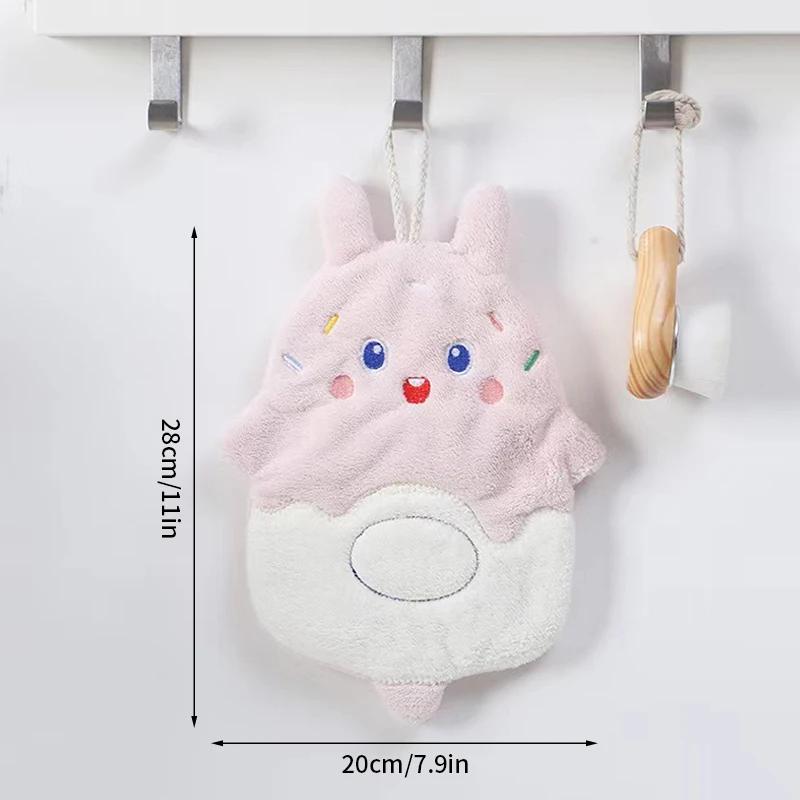 Kawaii Cartoon Cats Hand Towels, Toalha de limpeza pendurada, Pano suspenso macio absorvente, Acessórios de cozinha, Suprimentos de banheiro - Image 1