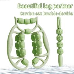 Handheld Yoga Massager e Leg Clamp, Relaxamento Muscular, Rolo de Yoga Fino, Bezerro Sports, Musculação, 18 Roda - Image 4