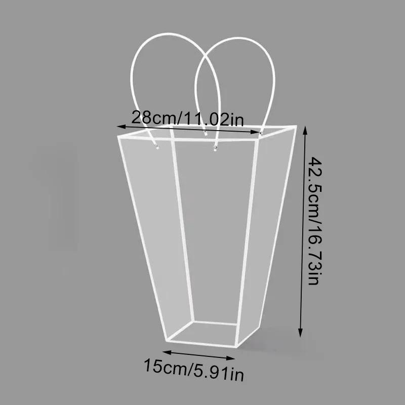 Portátil Flor Sacola, PVC Transparente, Rose Bouquet, Sacos De Embrulho, Caixas De Presente, Casamento, Festa De Aniversário, Embalagem Decoração - Image 1