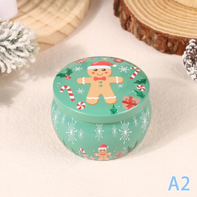 Lata Redonda para Doces de Natal: Frasco com Tampa Ideal para Velas, Armazenamento de Biscoitos e Presentes.