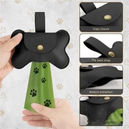 Dispensador saco cocô cachorro com clipe trela Suporte saco cocô para animais estimação Recipiente saco - Image 3