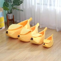 Banana aconchegante Cama aconchegante para gatos, ninho macio, casa confortável quente, engraçado e bonito - Image 1