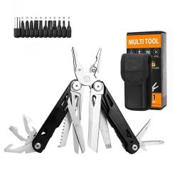 Equipamento portátil multiuso para camping ao ar livre com kit de ferramentas, alicate multiferramenta, dobrável e de travamento automático, aço inoxidável duro - Image 1
