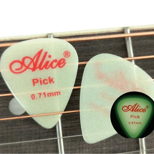 Pacote de 100 palhetas fluorescentes de guitarra em nylon com espessura de 0,58mm, 0,71mm e 0,81mm