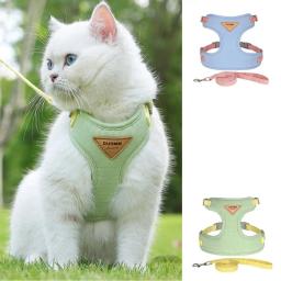 Ajustável Soft Nylon Pet Harness, malha macia, ao ar livre Cat Vest, respirável, cinta no peito, cães pequenos, médios, gatos - Image 1