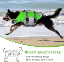 Colete salva-vidas do cão ajustável com alça de resgate de segurança do esporte colete roupa do cão filhote de cachorro flutuante terno de natação para todos os cães de estimação - Image 3