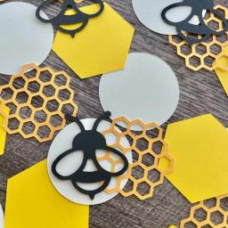Festa Jogando Abelhas e Honeycomb Confetti, DIY Decoração Desktop, Festa de Aniversário, Mesa de Casamento, 100pcs - Image 5